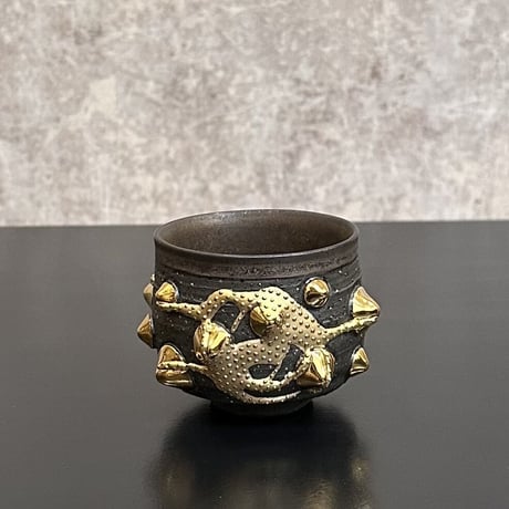 山口由次　星屑金河ぐい呑　黒