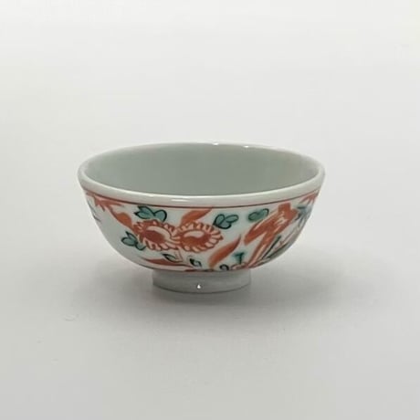 永楽即全　呉須赤絵菊竹酒盃　10客組