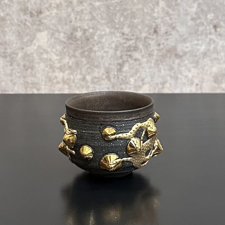 山口由次　星屑金河ぐい呑　黒