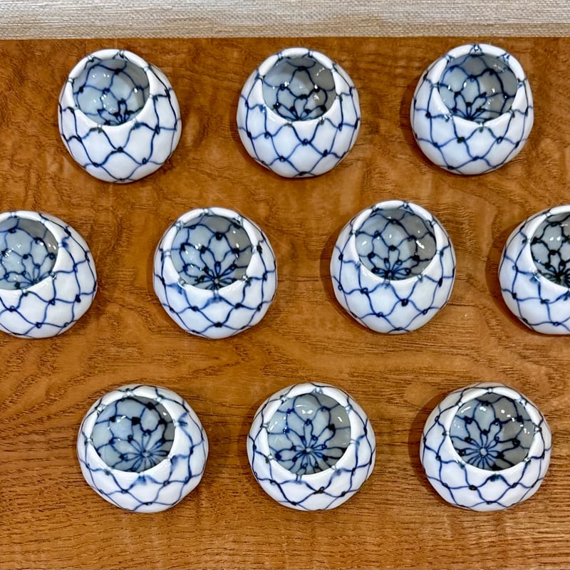 永楽即全 染付網つぼつぼ 10客組 | とみや