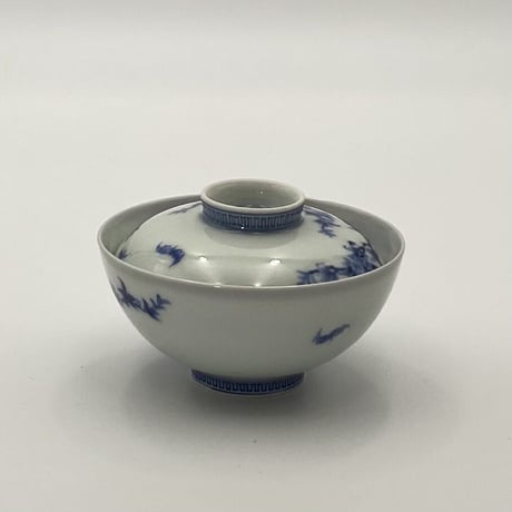 今泉今右衛門　染付桃模様飯茶碗　12客