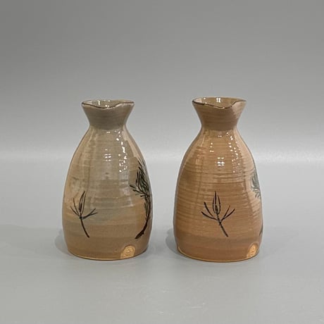 永楽即全　乾山写松酒瓶　2客組