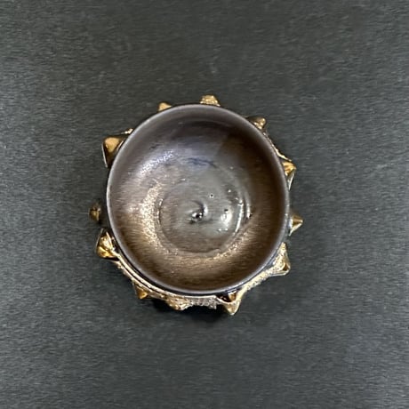 山口由次　星屑金河ぐい呑　黒