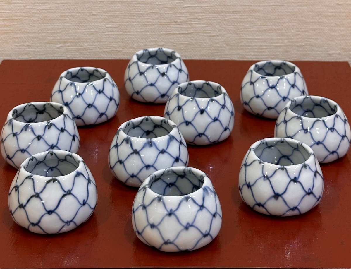 永楽即全 染付網つぼつぼ 10客組 | とみや