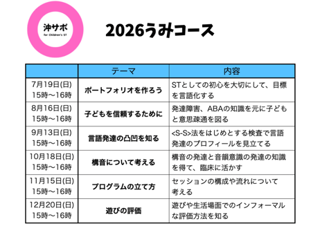 2026沖サポ「うみコース」