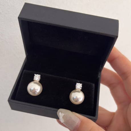 pearl × crystal ピアス