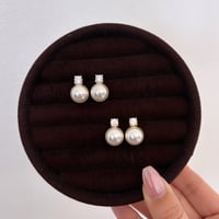 pearl × crystal ピアス