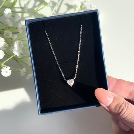 ハイカーボンダイヤモンド1ct ハートネックレス