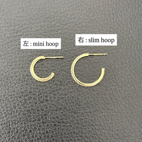 ハイカーボンダイヤモンド mini slim hoop ピアスorイヤリング