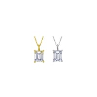 ハイカーボンダイヤモンド エメラルドカット1ct ネックレス
