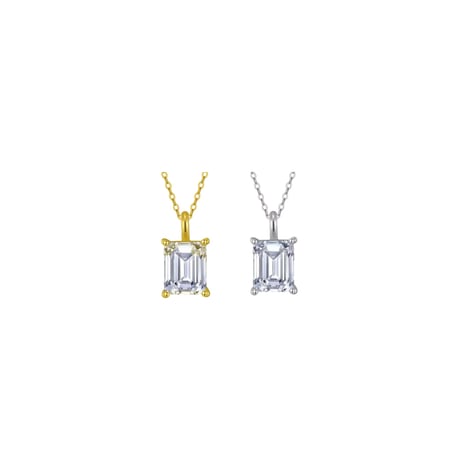 ハイカーボンダイヤモンド エメラルドカット1ct ネックレス