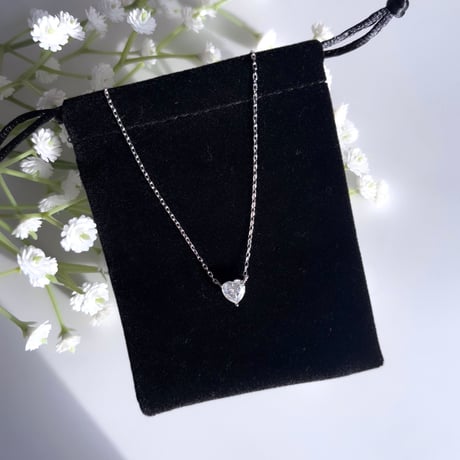 ハイカーボンダイヤモンド1ct ハートネックレス