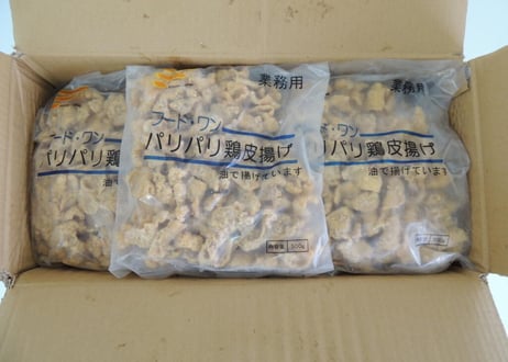 【送料無料 業務用】パリパリ鶏皮揚げ500g　8kg入り（500ｇ×8袋×2合わせ）【冷凍食品 業務用 から揚げ 鶏肉 鶏皮 イベント オードブル パーティ おつまみ お弁当 居酒屋 時短】