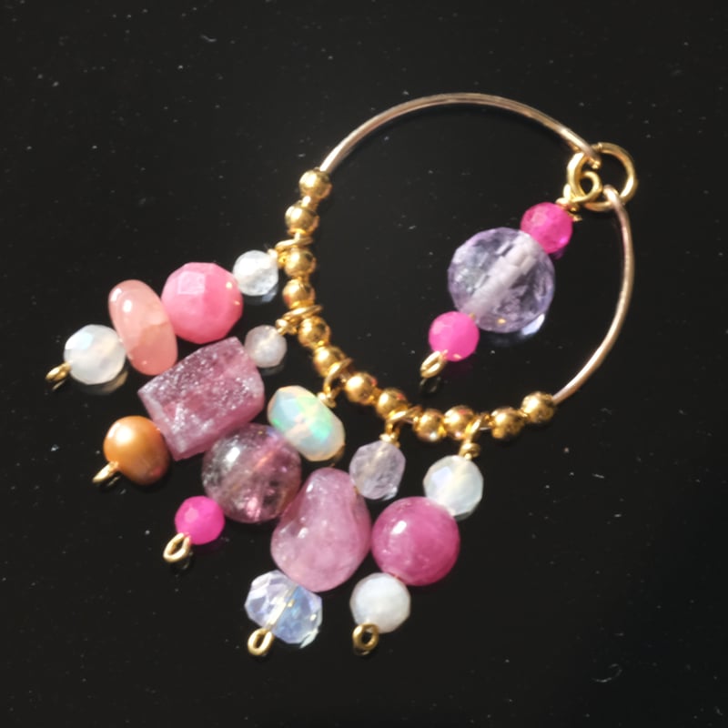 maumaumau♡ カービングピアス♡ maumaumau14kgf K2ストーン スノーフラワーカービングピアス