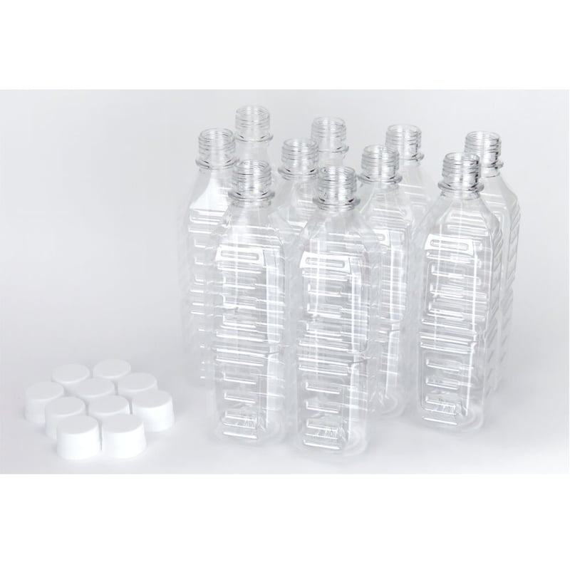 500ml プラスチックペットボトル 空 ペットボトル容器 500ml 角型 420本入 ふた付セット | 包装用品の