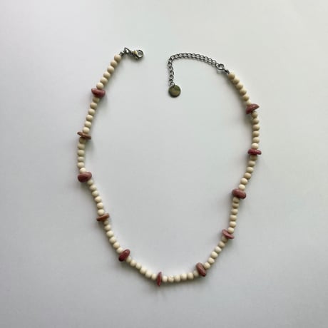 stone necklace ✩*♡ྀི ˖ ⊹（rhodonite\fossil）