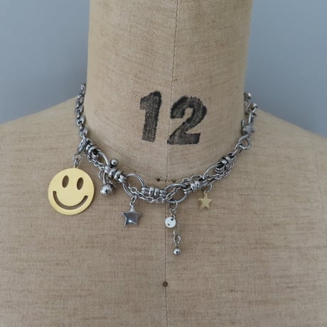 smile charm necklace𖦹๋࣭ ⭑☺︎