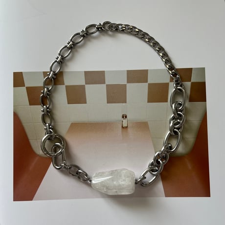 《再販》big stone necklace-quartz-（all silver）