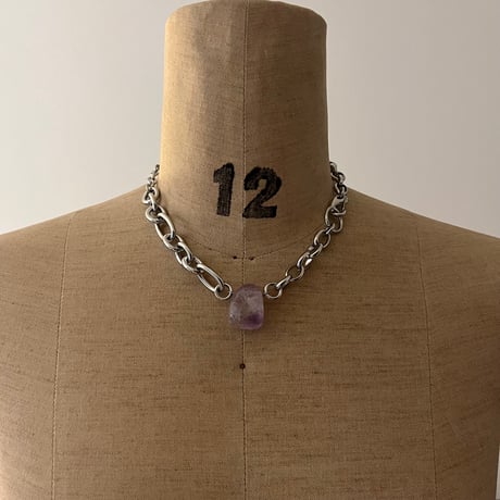 《再販》big stone necklace-amethyst-