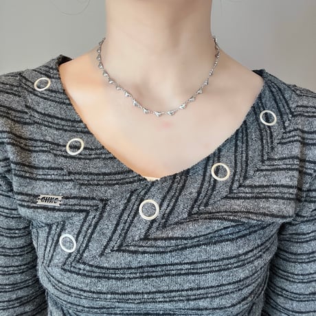 silver choker necklace（heart/flower/dolphin/star/wave）