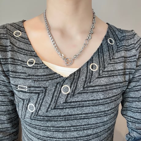 2way heart necklace -silver-