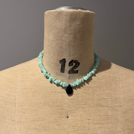 stone necklace- amazonite×black onyx