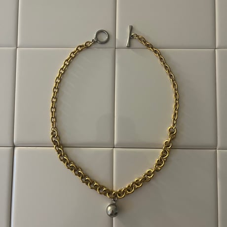 big ball charm necklace⋆｡˚𖦹（silver/gold）