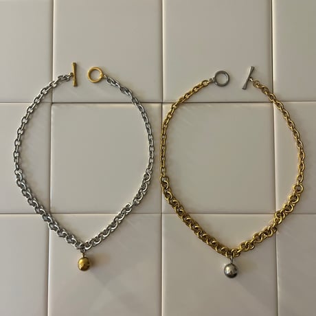 big ball charm necklace⋆｡˚𖦹（silver/gold）