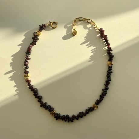 stone necklace-garnet-