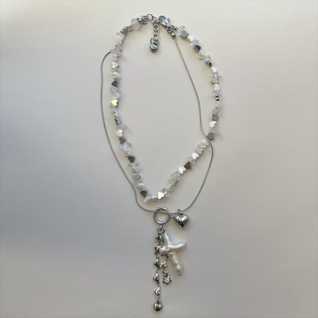 pearl cross charm necklace