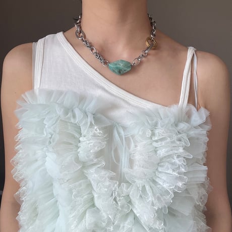 《再販》big stone necklace-amazonite-