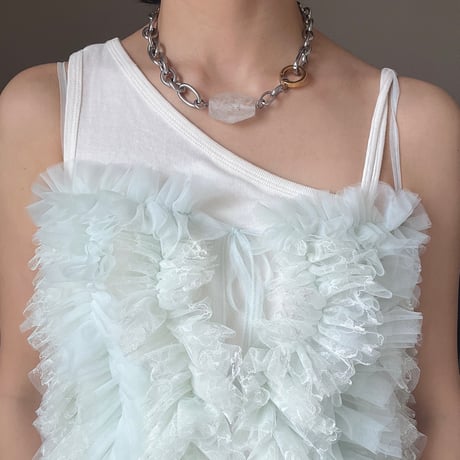 《再販》big stone necklace-quartz-