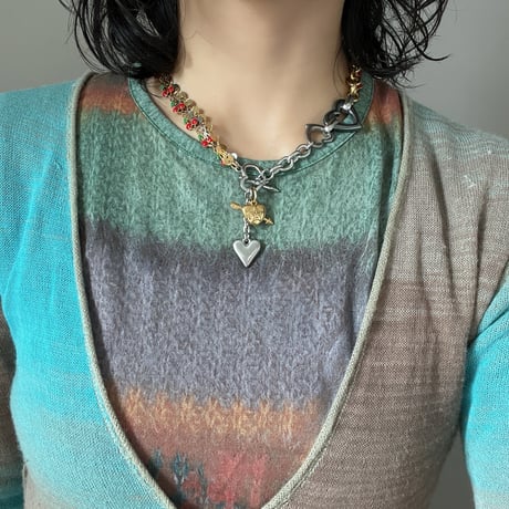 cherry♡heart necklace