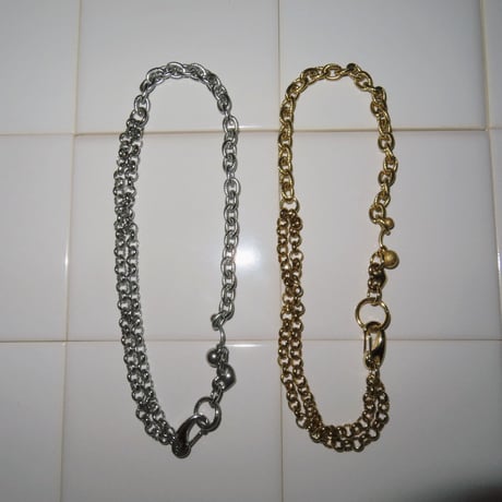 edge link necklace -silver-