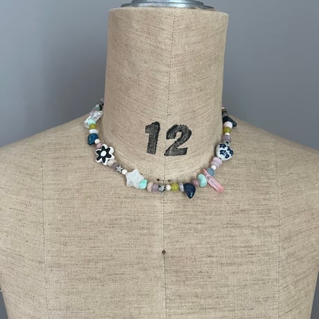 stone necklace-fancy mix-