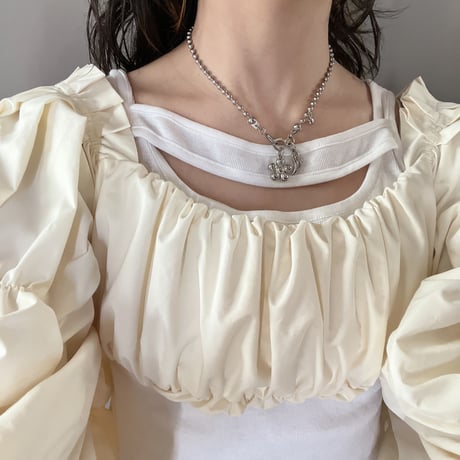 flower charm ball chain necklace𐦍˖˚ֶָ֢ ‧࿔
