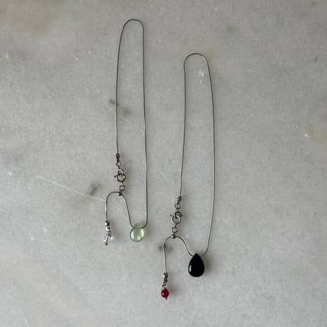 stone slide necklace-black onyx-
