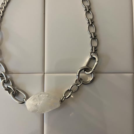 《再販》big stone necklace-quartz-（all silver）