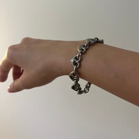 heartbeat chain bracelet*๑♡՞（silver/gold）