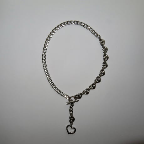 2way heart necklace -silver-