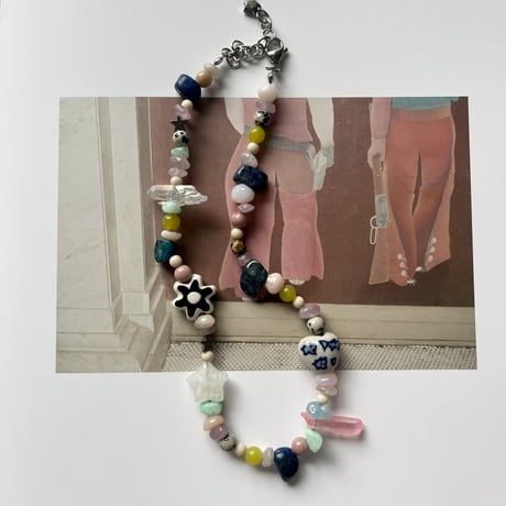 stone necklace-fancy mix-