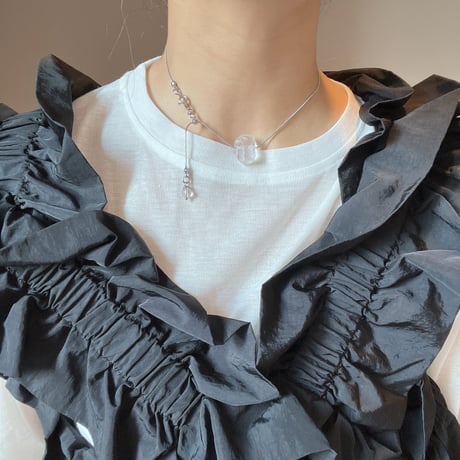 stone slide necklace-quartz-
