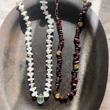 stone necklace-garnet-