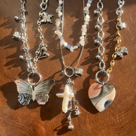 pearl cross charm necklace