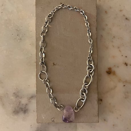 《再販》big stone necklace-amethyst-