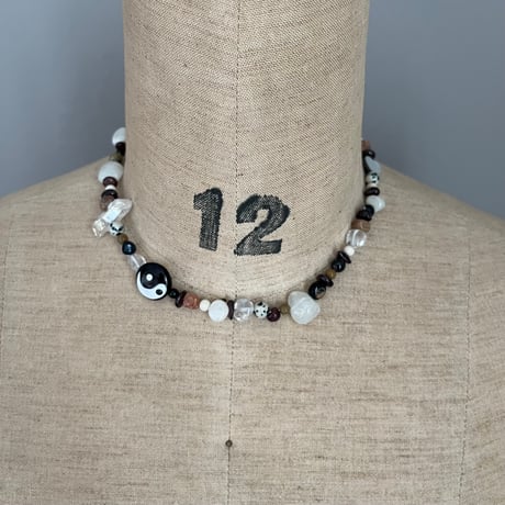 stone necklace-yin yang mix-