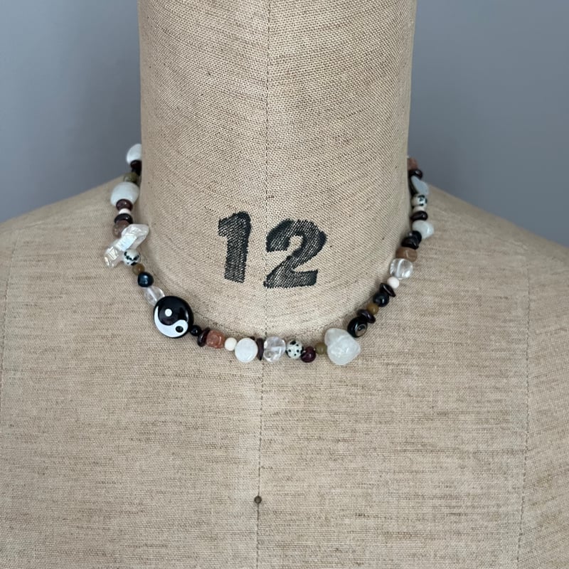 stone necklace-yin yang mix- | chipie