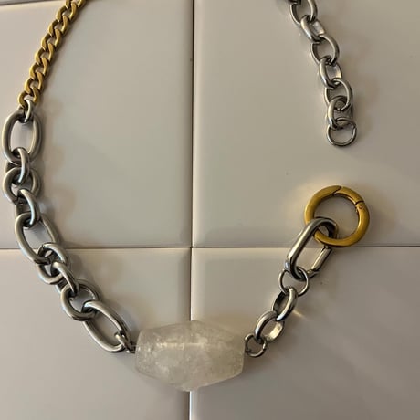 《再販》big stone necklace-quartz-