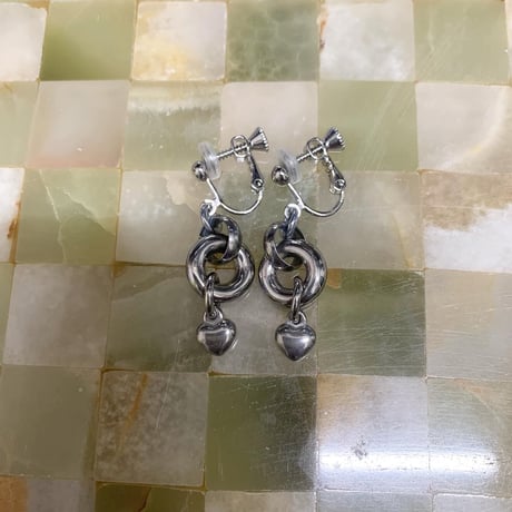 silver mini heart pierce /earring