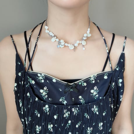 lovely pearl &star necklace  ༘𖤐˒˒*
